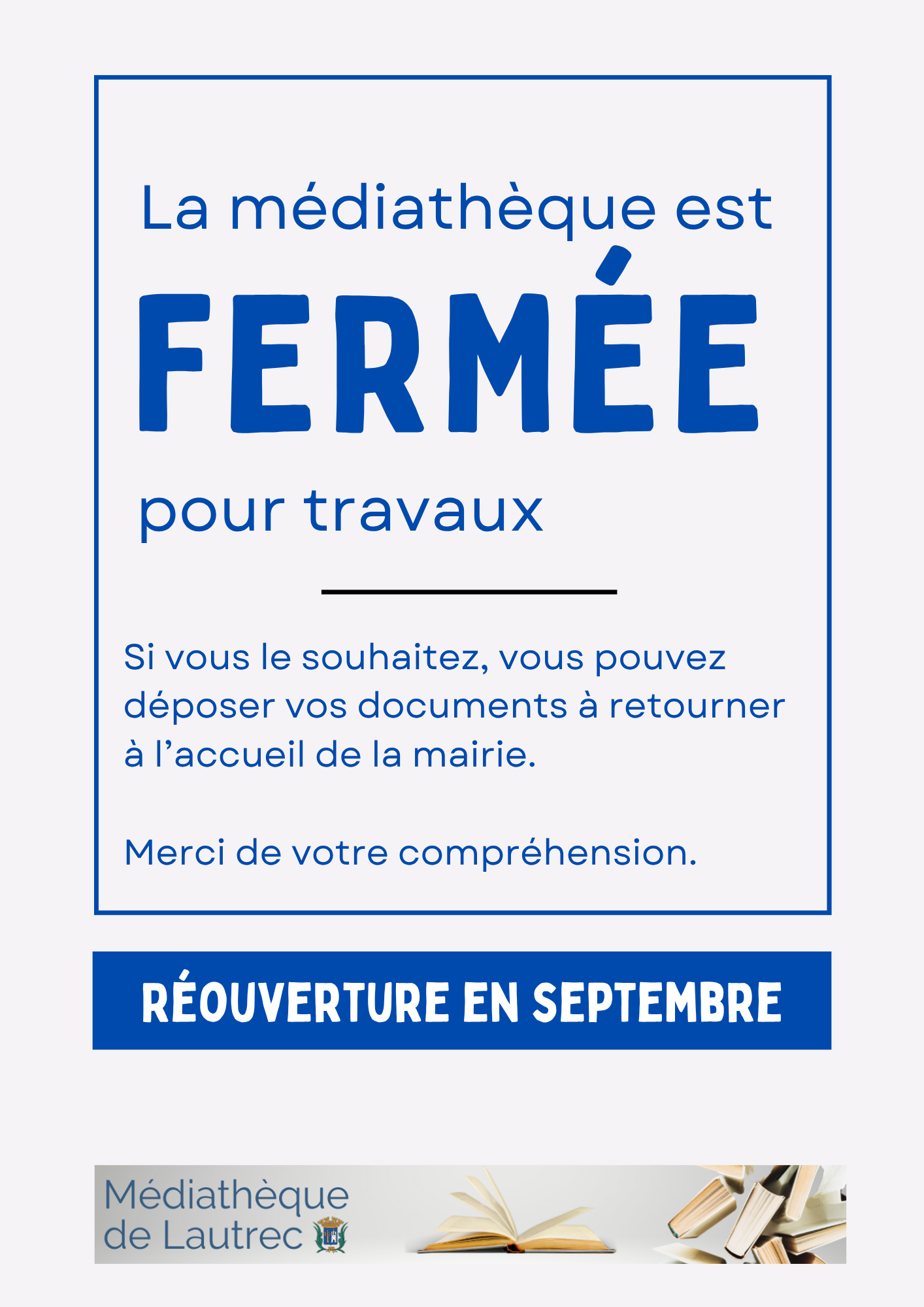 Fermeture exceptionnelle vacances Affiche Modern Simple Professionnel Blanc Marron1